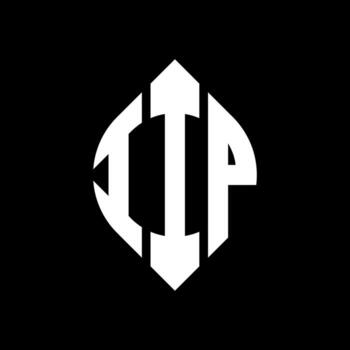 diseño de logotipo de letra de círculo iip con forma de círculo y elipse. iip letras elipses con estilo tipográfico. las tres iniciales forman un logo circular. vector de marca de letra de monograma abstracto del emblema del círculo del iip.