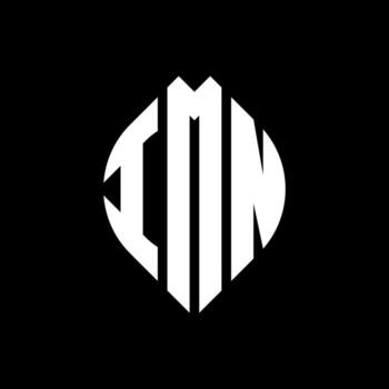 IMN circle letter logo design with circle and ellipse shape. IMN ellipse letters with typographic style. The three initials form a circle logo. IMN Circle Emblem Abstract Monogram Letter Mark Vector. vector