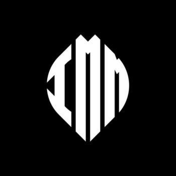 IMM circle letter logo design with circle and ellipse shape. IMM ellipse letters with typographic style. The three initials form a circle logo. IMM Circle Emblem Abstract Monogram Letter Mark Vector. vector