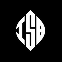 ISB circle letter logo design with circle and ellipse shape. ISB ellipse letters with typographic style. The three initials form a circle logo. ISB Circle Emblem Abstract Monogram Letter Mark Vector. vector