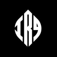 IRQ circle letter logo design with circle and ellipse shape. IRQ ellipse letters with typographic style. The three initials form a circle logo. IRQ Circle Emblem Abstract Monogram Letter Mark Vector. vector