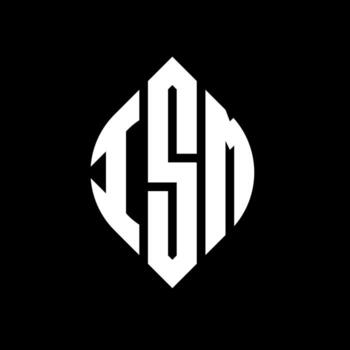ISM circle letter logo design with circle and ellipse shape. ISM ellipse letters with typographic style. The three initials form a circle logo. ISM Circle Emblem Abstract Monogram Letter Mark Vector. vector