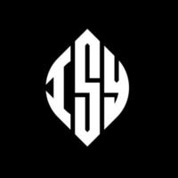 ISY circle letter logo design with circle and ellipse shape. ISY ellipse letters with typographic style. The three initials form a circle logo. ISY Circle Emblem Abstract Monogram Letter Mark Vector. vector