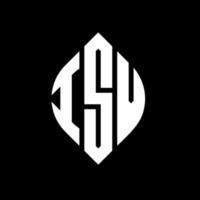 ISV circle letter logo design with circle and ellipse shape. ISV ellipse letters with typographic style. The three initials form a circle logo. ISV Circle Emblem Abstract Monogram Letter Mark Vector. vector