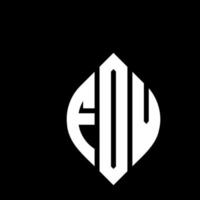diseño de logotipo de letra de círculo fdv con forma de círculo y elipse. fdv letras elipses con estilo tipográfico. las tres iniciales forman un logo circular. vector de marca de letra de monograma abstracto del emblema del círculo fdv.