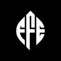 diseño de logotipo de letra de círculo ffe con forma de círculo y elipse. Letras de elipse ffe con estilo tipográfico. las tres iniciales forman un logo circular. vector de marca de letra de monograma abstracto del emblema del círculo ffe.