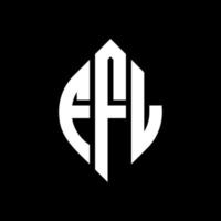 FFL circle letter logo design with circle and ellipse shape. FFL ellipse letters with typographic style. The three initials form a circle logo. FFL Circle Emblem Abstract Monogram Letter Mark Vector. vector