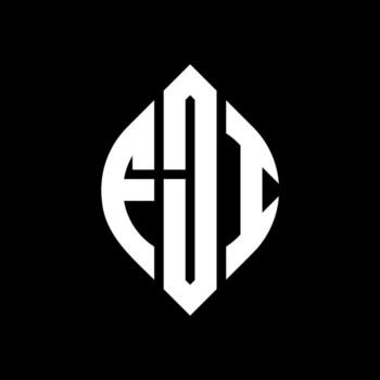 FJI circle letter logo design with circle and ellipse shape. FJI ellipse letters with typographic style. The three initials form a circle logo. FJI Circle Emblem Abstract Monogram Letter Mark Vector. vector