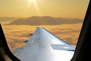 Great views of Sunrise with mountains and cloud. photo