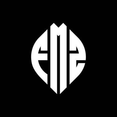 FMK circle letter logo design with circle and ellipse shape. FMK ellipse letters with typographic style. The three initials form a circle logo. FMK Circle Emblem Abstract Monogram Letter Mark Vector.