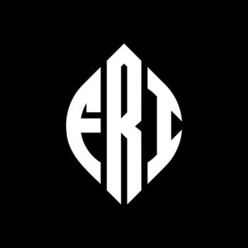 FRI circle letter logo design with circle and ellipse shape. FRI ellipse letters with typographic style. The three initials form a circle logo. FRI Circle Emblem Abstract Monogram Letter Mark Vector. vector