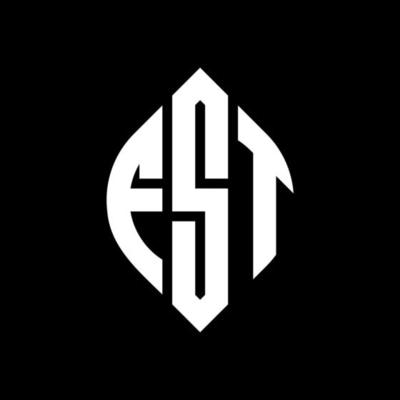 FST circle letter logo design with circle and ellipse shape. FST ellipse letters with typographic style. The three initials form a circle logo. FST Circle Emblem Abstract Monogram Letter Mark Vector.