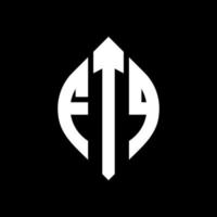 Diseño de logotipo de letra de círculo ftq con forma de círculo y elipse. Letras de elipse ftq con estilo tipográfico. las tres iniciales forman un logo circular. vector de marca de letra de monograma abstracto del emblema del círculo ftq.