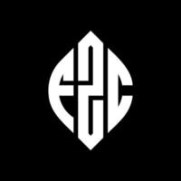diseño de logotipo de letra de círculo fzc con forma de círculo y elipse. fzc letras elipses con estilo tipográfico. las tres iniciales forman un logo circular. vector de marca de letra de monograma abstracto del emblema del círculo fzc.