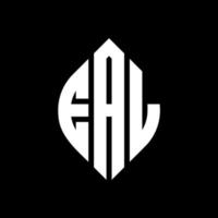 EAL circle letter logo design with circle and ellipse shape. EAL ellipse letters with typographic style. The three initials form a circle logo. EAL Circle Emblem Abstract Monogram Letter Mark Vector. vector