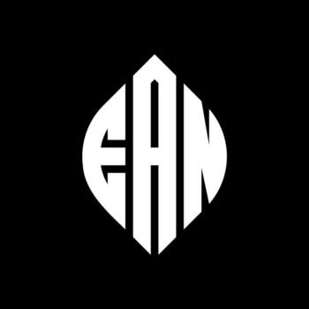 EAN circle letter logo design with circle and ellipse shape. EAN ellipse letters with typographic style. The three initials form a circle logo. EAN Circle Emblem Abstract Monogram Letter Mark Vector. vector