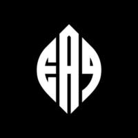 EAQ circle letter logo design with circle and ellipse shape. EAQ ellipse letters with typographic style. The three initials form a circle logo. EAQ Circle Emblem Abstract Monogram Letter Mark Vector. vector
