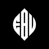 diseño de logotipo de letra de círculo ebu con forma de círculo y elipse. ebu elipse letras con estilo tipográfico. las tres iniciales forman un logo circular. vector de marca de letra de monograma abstracto del emblema del círculo ebu.