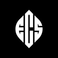 ECS circle letter logo design with circle and ellipse shape. ECS ellipse letters with typographic style. The three initials form a circle logo. ECS Circle Emblem Abstract Monogram Letter Mark Vector. vector