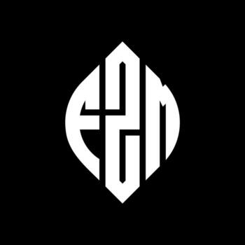 FZM circle letter logo design with circle and ellipse shape. FZM ellipse letters with typographic style. The three initials form a circle logo. FZM Circle Emblem Abstract Monogram Letter Mark Vector. vector