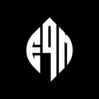 diseño de logotipo de letra de círculo eqm con forma de círculo y elipse. letras elípticas eqm con estilo tipográfico. las tres iniciales forman un logo circular. vector de marca de letra de monograma abstracto del emblema del círculo eqm.