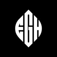 EGH circle letter logo design with circle and ellipse shape. EGH ellipse letters with typographic style. The three initials form a circle logo. EGH Circle Emblem Abstract Monogram Letter Mark Vector. vector