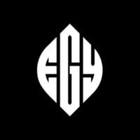 EGY circle letter logo design with circle and ellipse shape. EGY ellipse letters with typographic style. The three initials form a circle logo. EGY Circle Emblem Abstract Monogram Letter Mark Vector. vector