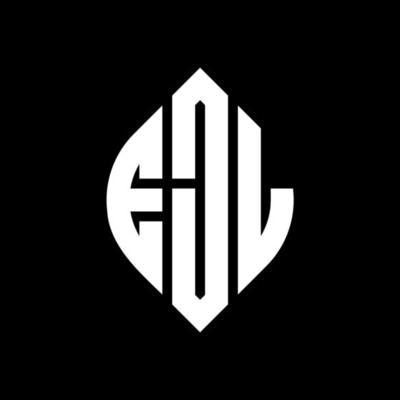 EJL circle letter logo design with circle and ellipse shape. EJL ellipse letters with typographic style. The three initials form a circle logo. EJL Circle Emblem Abstract Monogram Letter Mark Vector.