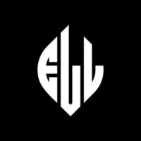 ELL circle letter logo design with circle and ellipse shape. ELL ellipse letters with typographic style. The three initials form a circle logo. ELL Circle Emblem Abstract Monogram Letter Mark Vector. vector