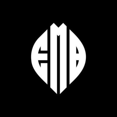 EMM circle letter logo design with circle and ellipse shape. EMM ellipse letters with typographic style. The three initials form a circle logo. EMM Circle Emblem Abstract Monogram Letter Mark Vector.