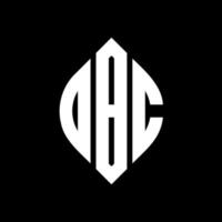 DBC circle letter logo design with circle and ellipse shape. DBC ellipse letters with typographic style. The three initials form a circle logo. DBC Circle Emblem Abstract Monogram Letter Mark Vector. vector