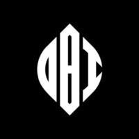 DBI circle letter logo design with circle and ellipse shape. DBI ellipse letters with typographic style. The three initials form a circle logo. DBI Circle Emblem Abstract Monogram Letter Mark Vector. vector