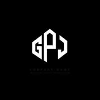 GPJ letter logo design with polygon shape. GPJ polygon and cube shape logo design. GPJ hexagon vector logo template white and black colors. GPJ monogram, business and real estate logo.