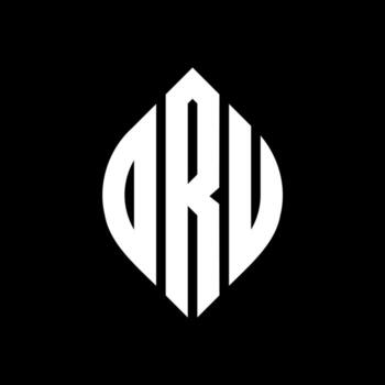 DRU circle letter logo design with circle and ellipse shape. DRU ellipse letters with typographic style. The three initials form a circle logo. DRU Circle Emblem Abstract Monogram Letter Mark Vector. vector