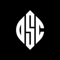 DSC circle letter logo design with circle and ellipse shape. DSC ellipse letters with typographic style. The three initials form a circle logo. DSC Circle Emblem Abstract Monogram Letter Mark Vector. vector