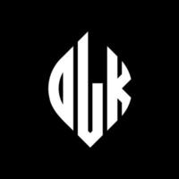 diseño de logotipo de letra de círculo dlk con forma de círculo y elipse. letras de elipse dlk con estilo tipográfico. las tres iniciales forman un logo circular. vector de marca de letra de monograma abstracto del emblema del círculo dlk.