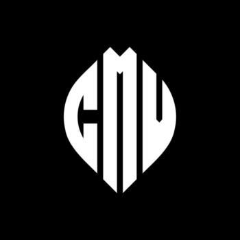 CMV circle letter logo design with circle and ellipse shape. CMV ellipse letters with typographic style. The three initials form a circle logo. CMV Circle Emblem Abstract Monogram Letter Mark Vector. vector