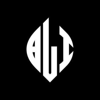 BLI circle letter logo design with circle and ellipse shape. BLI ellipse letters with typographic style. The three initials form a circle logo. BLI Circle Emblem Abstract Monogram Letter Mark Vector. vector