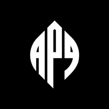 APQ circle letter logo design with circle and ellipse shape. APQ ellipse letters with typographic style. The three initials form a circle logo. APQ Circle Emblem Abstract Monogram Letter Mark Vector. vector