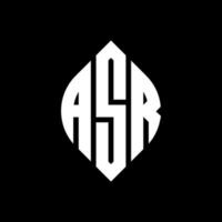 ASR circle letter logo design with circle and ellipse shape. ASR ellipse letters with typographic style. The three initials form a circle logo. ASR Circle Emblem Abstract Monogram Letter Mark Vector. vector