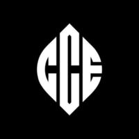 CCE circle letter logo design with circle and ellipse shape. CCE ellipse letters with typographic style. The three initials form a circle logo. CCE Circle Emblem Abstract Monogram Letter Mark Vector. vector