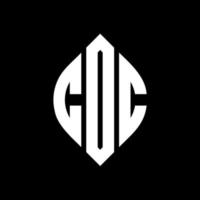 diseño de logotipo de letra circular cdc con forma de círculo y elipse. letras elipses cdc con estilo tipográfico. las tres iniciales forman un logo circular. vector de marca de letra de monograma abstracto del emblema del círculo de cdc.