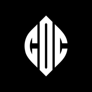 CDC circle letter logo design with circle and ellipse shape. CDC ellipse letters with typographic style. The three initials form a circle logo. CDC Circle Emblem Abstract Monogram Letter Mark Vector. vector