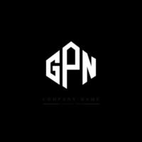 GPN letter logo design with polygon shape. GPN polygon and cube shape logo design. GPN hexagon vector logo template white and black colors. GPN monogram, business and real estate logo.