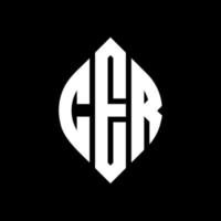 CER circle letter logo design with circle and ellipse shape. CER ellipse letters with typographic style. The three initials form a circle logo. CER Circle Emblem Abstract Monogram Letter Mark Vector. vector