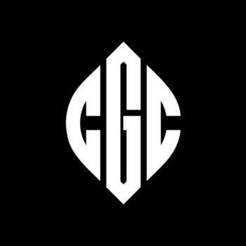 CGC circle letter logo design with circle and ellipse shape. CGC ellipse letters with typographic style. The three initials form a circle logo. CGC Circle Emblem Abstract Monogram Letter Mark Vector. vector