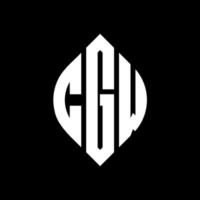 CGW circle letter logo design with circle and ellipse shape. CGW ellipse letters with typographic style. The three initials form a circle logo. CGW Circle Emblem Abstract Monogram Letter Mark Vector. vector