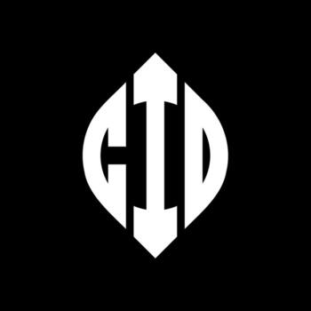 CID circle letter logo design with circle and ellipse shape. CID ellipse letters with typographic style. The three initials form a circle logo. CID Circle Emblem Abstract Monogram Letter Mark Vector. vector