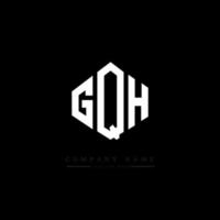 GQH letter logo design with polygon shape. GQH polygon and cube shape logo design. GQH hexagon vector logo template white and black colors. GQH monogram, business and real estate logo.