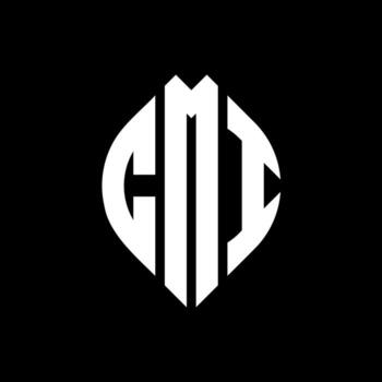 CMI circle letter logo design with circle and ellipse shape. CMI ellipse letters with typographic style. The three initials form a circle logo. CMI Circle Emblem Abstract Monogram Letter Mark Vector. vector